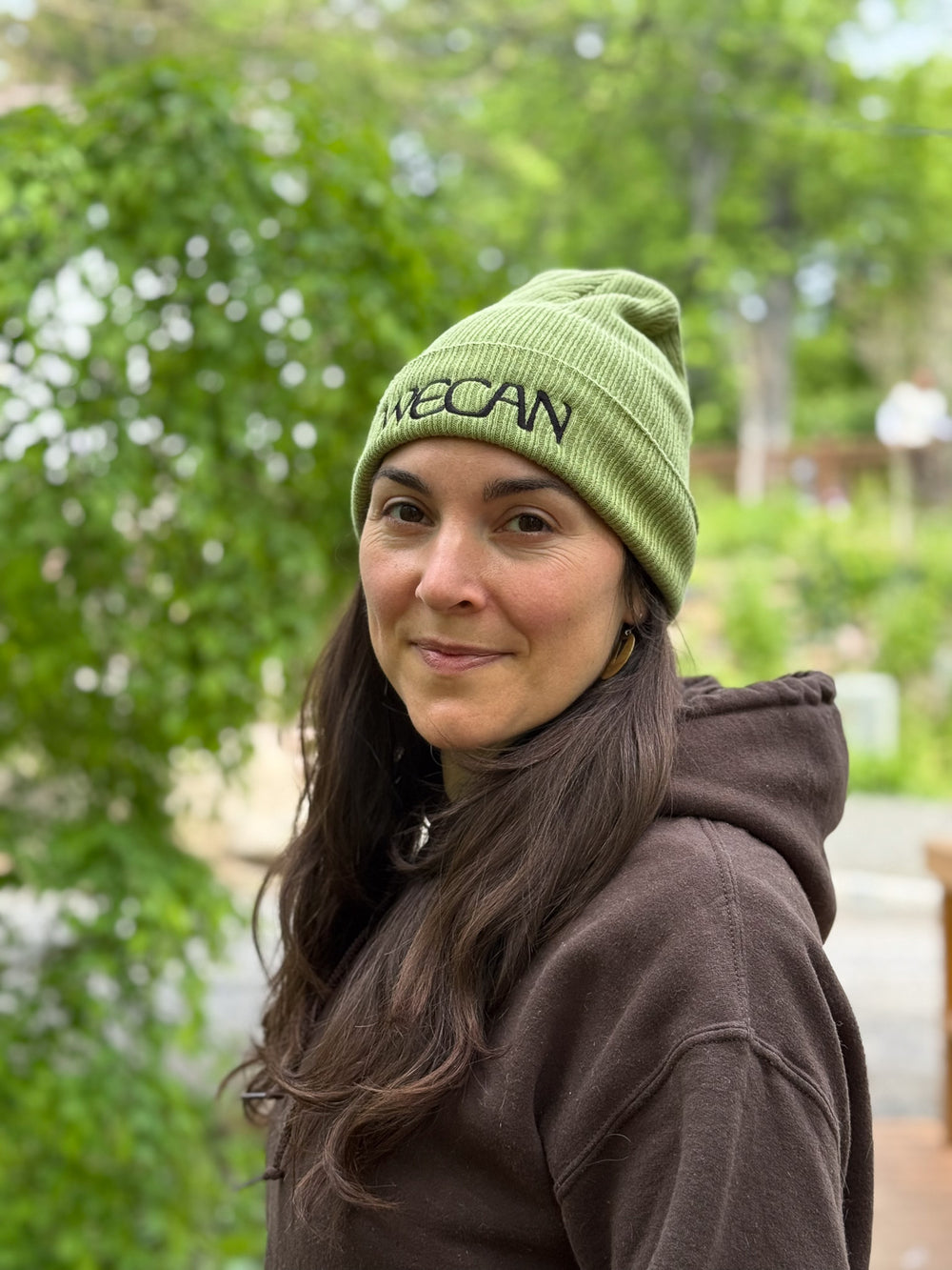 WECAN 100 Years Organic Ribbed Beanie, 100% Organic Cotton Black Logo