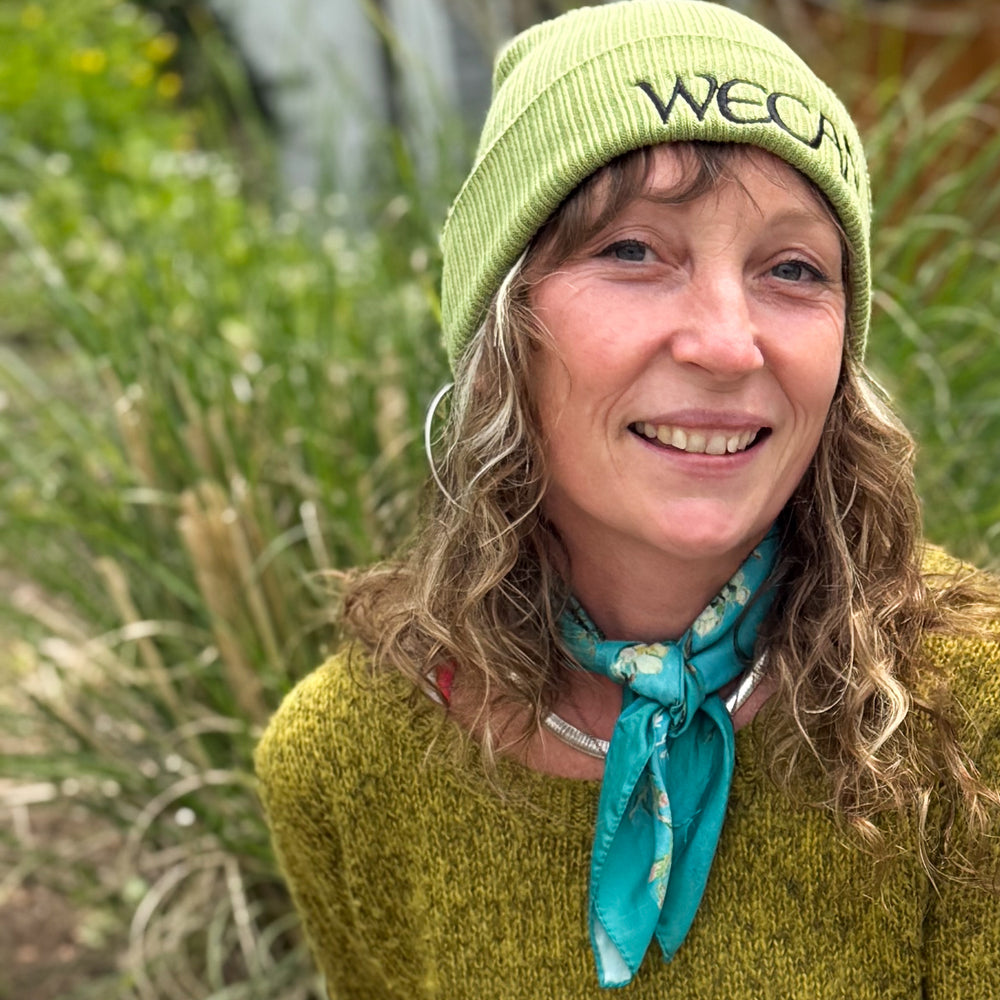 WECAN 100 Years Organic Ribbed Beanie, 100% Organic Cotton Black Logo