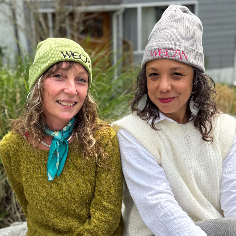 WECAN 100 Years Organic Ribbed Beanie, 100% Organic Cotton Black Logo