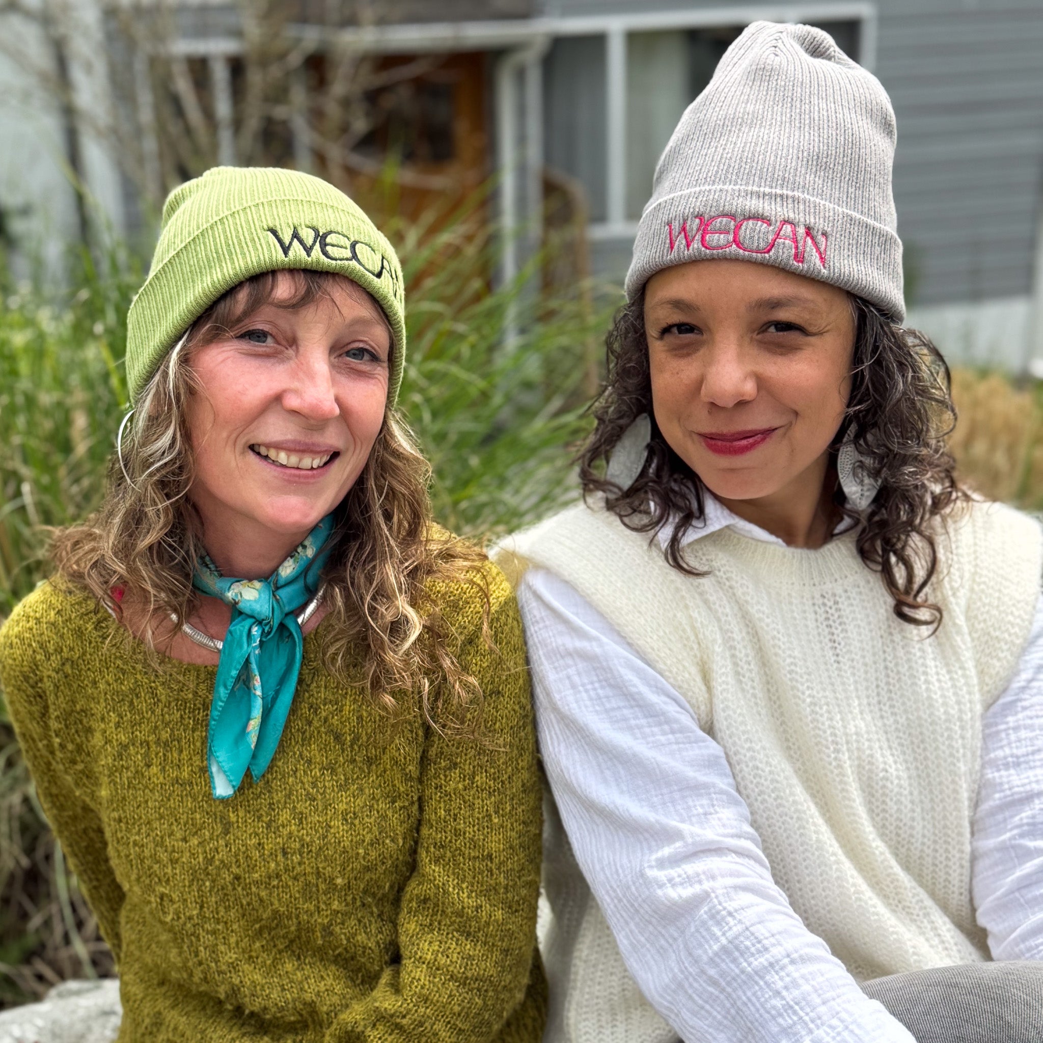 WECAN 100 Years Organic Ribbed Beanie, 100% Organic Cotton Black Logo