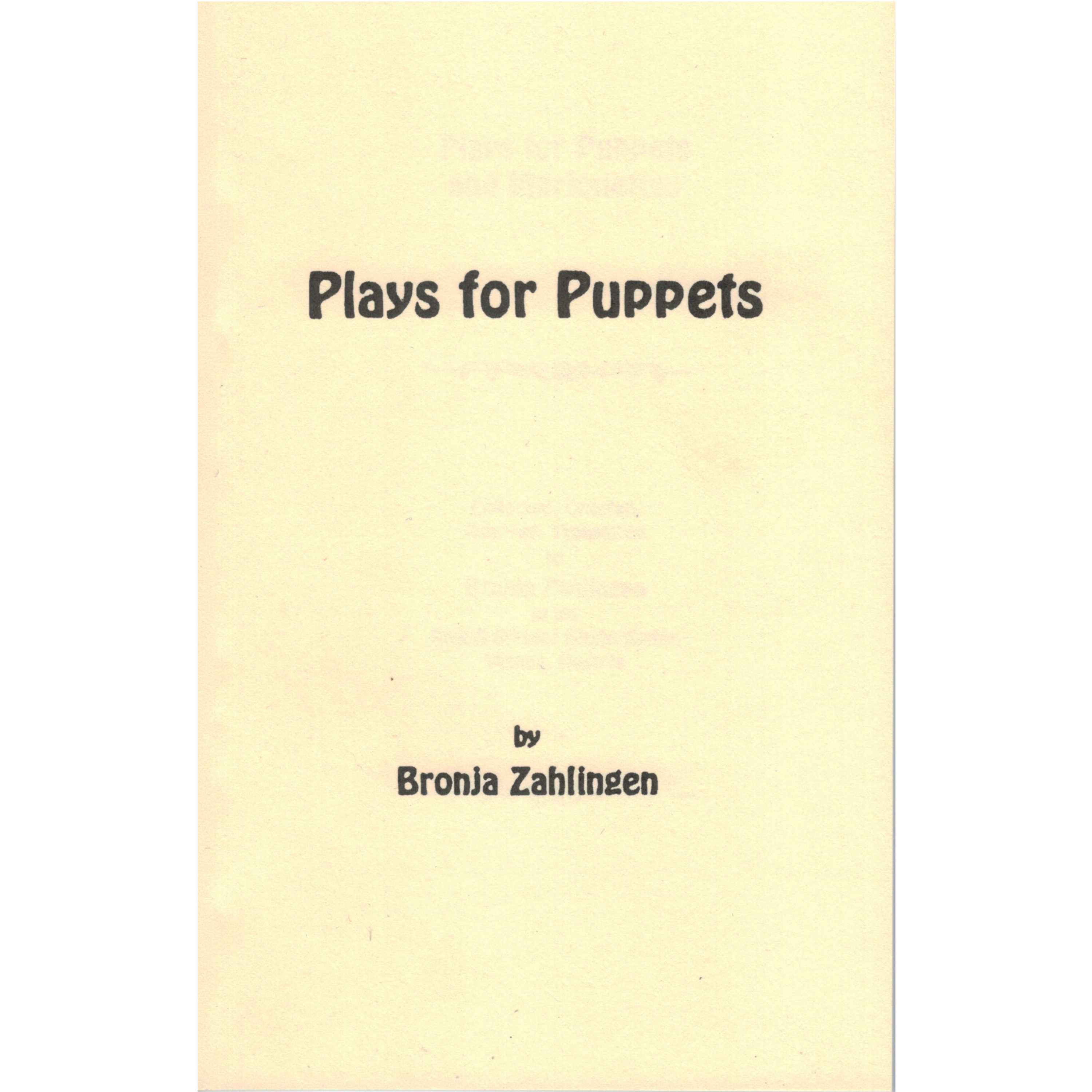 Plays For Puppets